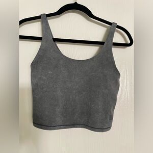 Vuori Washed Daily Crop Tank Top, Washed Charcoal Blue, XS, Women's